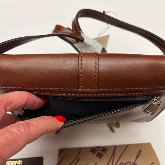 NWT Patricia Nash Brown Leather Crossbody Bag With Shoulder Strap. - Picture 8 of 16